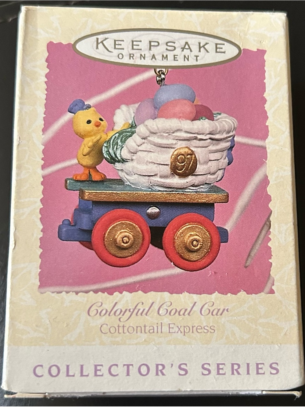 Hallmark keepsake ornament 
Colorful Coal Car Cottontail Express - 1997